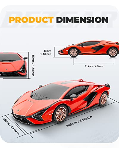 BEZGAR 1:24 Lamborghini Remote Control Car Licensed Lamborghini Sián FKP37 | Official Lambo Replica, 2.4GHz Interference-Free Control, Ideal Toy for Boys 6-8, 8-12 & Adults, Hobby Collectible Model（Red） - color: Lambo-1:24 Lambo Sian(red)