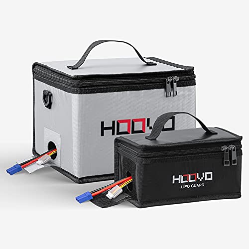HOOVO Lipo Bag Fireproof Explosionproof Lipo Battery Safe Bag | LiPo Guard Safe Bag for Lipo Battery Storage and Charging with Double Zipper