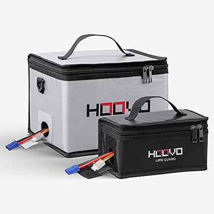 HOOVO Lipo Bag Fireproof Explosionproof Lipo Battery Safe Bag | LiPo Guard Safe Bag for Lipo Battery Storage and Charging with Double Zipper