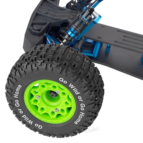 RC Truck Wheels Tires 12mm/14mm/17mm Hex for 1/10 Arrm a Senton/Slash 2WD 4WD 4×4/Axia1/Redca t/Rc4w d,w/Detachable Replace Running on Off-Road Tire RC Wheel Hex,Wheels and Tires,Green - color: Green- (Wheel Tires)