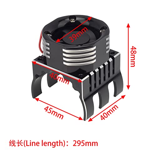 DKKY 42mm RC Cooling Fan Motor Heatsink 21000 RPM for Axial SCX10 Traxxas TRX4 Slash/Rustler/Stampede/Bandit Arrma Kraton Mojave Senton 1/8 1/10 RC Crawler Car 4274 4268 Motor, Black - color: Black