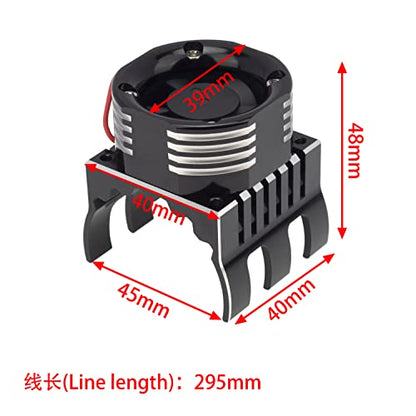 DKKY 42mm RC Cooling Fan Motor Heatsink 21000 RPM for Axial SCX10 Traxxas TRX4 Slash/Rustler/Stampede/Bandit Arrma Kraton Mojave Senton 1/8 1/10 RC Crawler Car 4274 4268 Motor, Black - color: Black