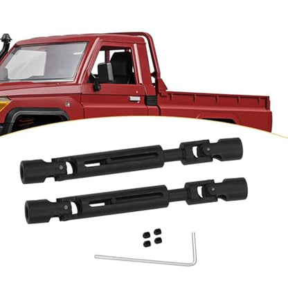 Fancyes 2Pcs Drive Shafts Replacement with Wrench and Screws Transmission Shafts for MN82 MN78 LC79 1/12 RC Carwler Car Accessory, Black - color: Black