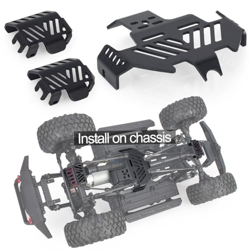 1/10 RC Chassis Armor Set for TRX-4 Car, Stainless Steel Skid Plate for TRAXXAS TRX4 Sport Body (Podwer Spray), Link Shock Axle Protector for Bronco K5 Blazer Defender 92076-4 82046-4