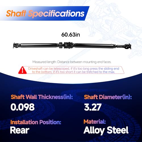 60.63'' Drive Shaft Assembly Fit for Toyota 4Runner 1996 1997 1998 1999 2000 2001 2002 V6 3.4L, [Automatic Transmission, RWD, OE 371103D070, 936-711 - size: Fit 1996-2002 4Runner 3.4L