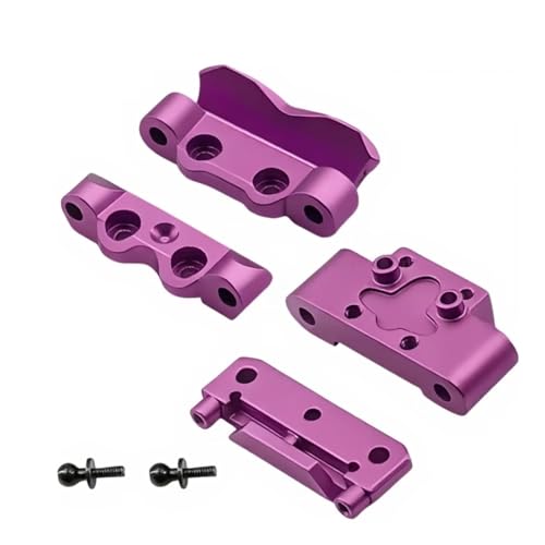 RC Car Accessories Compatible with Losi 1/24 RC Car for Buggy Upgrade Replacement Parts Accessories Front Bulkhead and Rear Pin Mounts Set(Purple) - color: Purple
