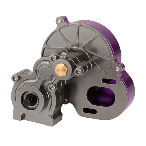All Metal Complete Gearbox Transmission with Motor Gears for 313mm Wheelbase 1/10 RC Crawler Truck Axial SCX10 & SCX10 II DIY Upgrade Parts (Purple) - color: Purple