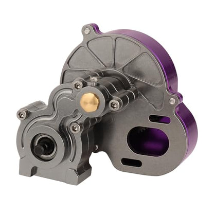 All Metal Complete Gearbox Transmission with Motor Gears for 313mm Wheelbase 1/10 RC Crawler Truck Axial SCX10 & SCX10 II DIY Upgrade Parts (Purple) - color: Purple