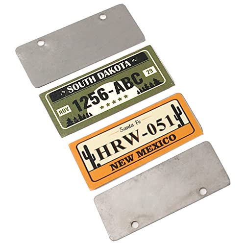 4PCS HIRCQOO Metal RC Car License Plate Kit Decorations Accessories Compatible with Traxxas TRX-4 Tamiya CC01 Axial SCX10 D90 1/10 RC Crawler Car (1256ABC+HRW051) - style: 1256ABC+HRW051