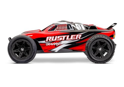 Traxxas Rustler 2WD XL-5 Stadium Truck with Battery and Charger - color: Red
