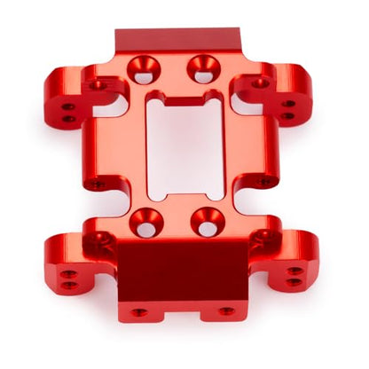 RCHUBAM Center Skid Plate Transmission Mount for 1/18 Redcat Ascent (Red) | CNC-Machined Aluminum Skid Plate,RC Rock Crawler Upgrades Parts - style: Red