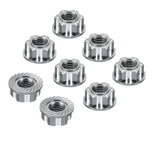 MECCANIXITY Hexagonal Nuts Aluminum M4 RC Wheel Carving Hex Nuts Dustproof Anti-Skid Mount Cap for 1/10 RC Model Car Trucks Off Road Car Upgraded Parts Pack of 8(Gray) - color: Gray