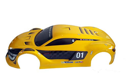 1/10 Scale RC Printed Precut Drift Racing Touring Onroad Car Body Shell Width 195mm with Wing Mirror Accessories (Yellow Mix) - style: Yellow Mix