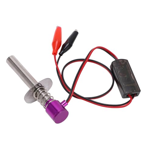 1/10 RC Electronic Glow Plug Starter Igniter 6V-24V 1/8 Nitro Engine Start Ignitor Tool Upgraded for 1:8 1:10 Scale Crawler Buggy Truck Car Boat Plane Helicopter HSP Traxxas Kyosho (Purple) - color: Purple