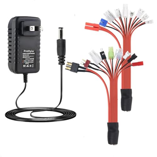 Prettyia 19 Groups of nimh Battery Chargers rc car Charger | Applicable2.4v 3.2v 4.8v 7.4v 8.4v 9.6v 10.8v 12v Fast charging Intelligent charger