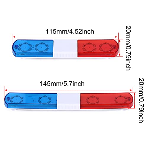 Multi-Function LED Police Flash Light Bar Lamp for 1/10 1/8 1/12 RC Model Car WPL D12 HSP TRX4 Tamiya CC01 D90 SCX10 (145mm Red & Blue) - color: 145mm Red&Blue
