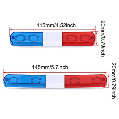Multi-Function LED Police Flash Light Bar Lamp for 1/10 1/8 1/12 RC Model Car WPL D12 HSP TRX4 Tamiya CC01 D90 SCX10 (145mm Red & Blue) - color: 145mm Red&Blue