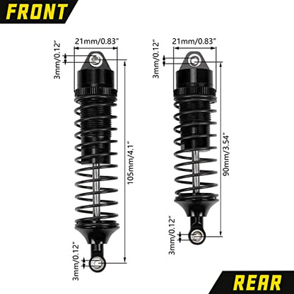 RCAWD Shock Absorber Damper for LOSI 1/10 Lasernut U4, Tenacity DB Pro, TENACITY TT Pro 4WD SCT Upgrades, RC Shocks Front Rear 90mm 100mm, Parts for #LOS233011, LOS03028, LOS03027, LOS03019 Black - color: Black