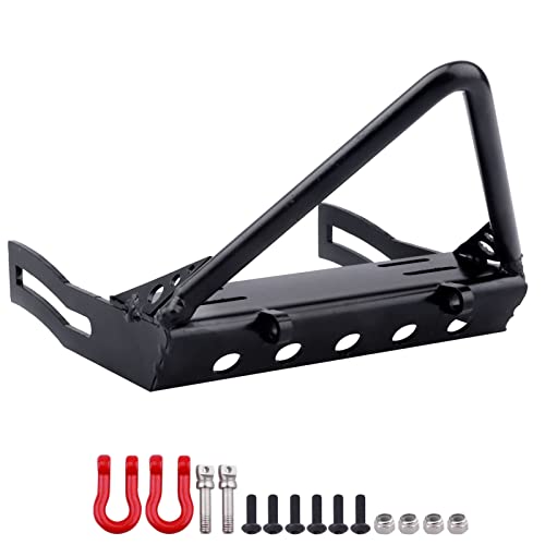 Metal RC Crawler Front Bumper with Winch Mount Shackles for Axial SCX10 & SCX10 II Redcat Gen7 Gen 8 Upgrades (Type B) - style: Type B