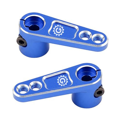 2PCS TGCWENG CNC Aluminum Alloy 25T Servo Horn 25 Teeth Steering Arm Horn Suitable with Losi Tamiya HPI HSP Redcat Axila SCX10 90046 TRX4 Etc 1/10 RC Crawler car (Blue) - color: Blue
