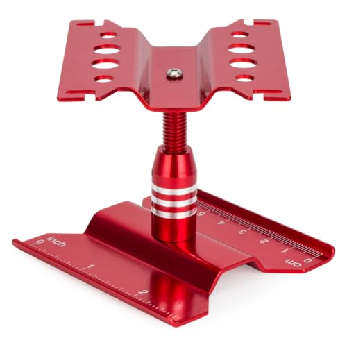 Aluminum Repair Station Work Stand Assembly Platform 360 Degree Rotating for 1/16 1/18 1/24 RC Crawler Axial SCX24 Traxxas TRX4M (Red)