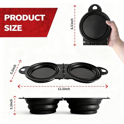 Magnetic Trays, Magnetic Bowl for Screws, Magnetic Tool Tray (black2.0) | Collapsible Magnetic Tool Tray, Integrated 5.1" Round Dual Silicone Bowls, Upgraded Version, Bonus Hook for On-the-Go Carry - style: black2.0