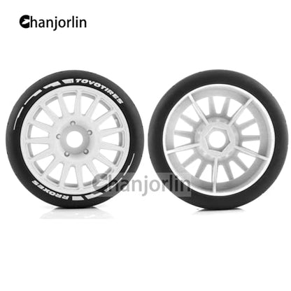 1/8 RC On Road Car Tires And Wheels Rims 17mm Hex 103mm Rubber Rally Tyres For 1:8 Scale RC On-Road Racing Car HPI WR8 HSP Hobao ARRMA Redcat Losi Kyosho VRX RC Rally Drift Car 4PCS (White A) - color: White a