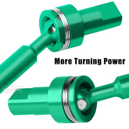 RC Driveshafts Axles Upgrades Part for 1/18 LaTrax Teton,LaTrax Desert Prerunner,7075 Aluminum Front Rear Drive Shafts CVD w/6061 Hex Hops Up,4PCS,Replace #7650,Green - color: Green(4pcs)