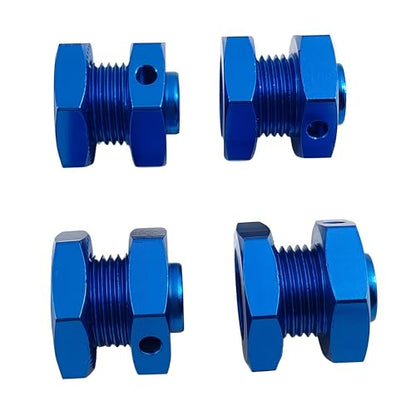 17mm Aluminum Wheel Hex Hub & Nut Set for ARRMA Typhon 4X4 3S BLX (Blue) | 550 MEGA,1/8 Scale,Fits Hex Wheels,Upgrade Parts,AR310906 Compatible,ARA310906 ,AR310904 Compatible,ARA310904 Compatible - color: Blue
