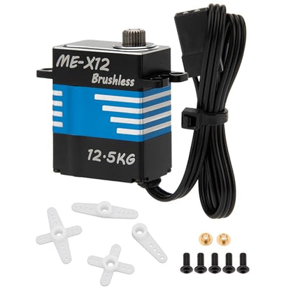 MEUS Racing Coreless RC Micro Servo with High Torque 6-8.4V for SCX24 TRX4M 1/24 1/18 RC Crawler Car Toy Vehicles and Accessories (V2, 12.5KG)
