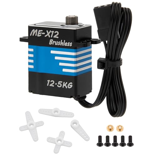 MEUS Racing Coreless RC Micro Servo with High Torque 6-8.4V for SCX24 TRX4M 1/24 1/18 RC Crawler Car Toy Vehicles and Accessories (V2, 12.5KG)