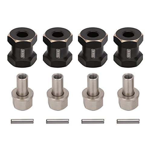 INJORA 15mm Black Brass Wheels Hex Hub Extenders for SCX10 & SCX10 II - size: 15mm