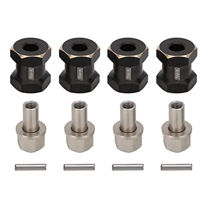 INJORA 15mm Black Brass Wheels Hex Hub Extenders for SCX10 & SCX10 II - size: 15mm