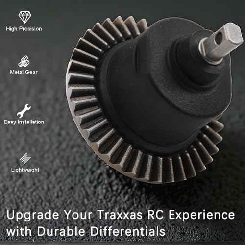 Front Rear Differential Assembled, 1/10 RC Differential Set for Traxxas Nylon Housing Metal Gears, Replacement for #5381, #6882, #5379 - Slash Diff Fits for Slash, Rustler, Stampede, Hoss, Ford F-150