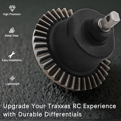 Front Rear Differential Assembled, 1/10 RC Differential Set for Traxxas Nylon Housing Metal Gears, Replacement for #5381, #6882, #5379 - Slash Diff Fits for Slash, Rustler, Stampede, Hoss, Ford F-150