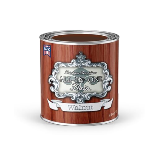 All-in-ONE Gel Stain - Walnut (Rich Brown with red Undertones) - 32oz - color: Walnut, size: 32 Fl Oz