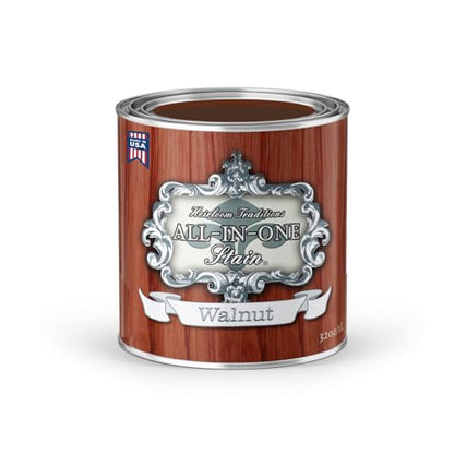 All-in-ONE Gel Stain - Walnut (Rich Brown with red Undertones) - 32oz - color: Walnut, size: 32 Fl Oz