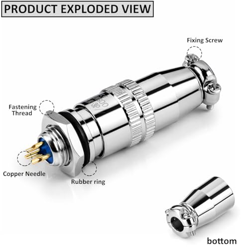 [Pack of 4] CLYXGS XS8 Push-Pull Aviation Connector, 3 Pin Self-Latching Circular Plug & Socket, Quick Release Ball Detent Locking, 8mm Mounting, 3A 250V Metal Industrial Wire Connector - style: XS8-3