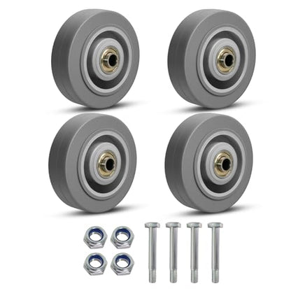 3.5'' Caster Wheels, ASOMWLS Industrial Rubber Casters Set of 4 with Load 1000lbs Capacity, Non Marking Replacement Wheels for Cart Dolly Trolley (4 Wheel) - style: 3.5 inch Wheel