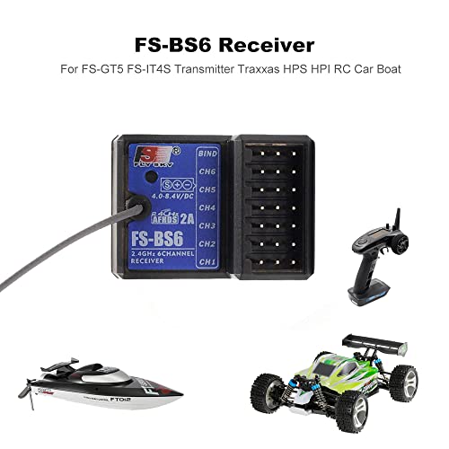 DTXMX FS-GT5 6CH Transmitter W/FS-BS6 Receiver for RC Car and Boat Flysky | Gyro RX | 20-model memory TX | FLYSKY 2.4GHz AFHDS2A system
