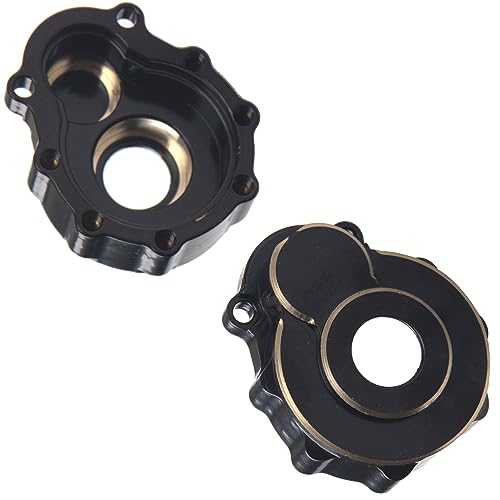 1Pair ShareGoo Brass Steering Knuckle Portal Cover Steering Carrier Counterweight Compatible with Traxxas TRX4 1/10 RC Crawler Car (Black)