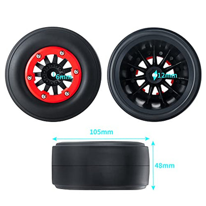 2Pcs Rear 2.2/3.0" Drag Racing Wheel Tires | For 1:10 22S No-prep Drag Racing, RC Car Short Course Slash
