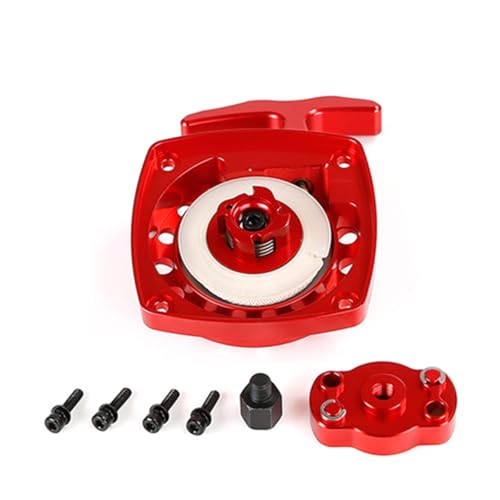 CNC Metal Easy Started Pull Starter & Dial Kit (Red) | for 1/5 HPI ROFUN ROVAN KM BAJA Losi 5ive T FG Zenoah CY 32CC 36CC Engine Rc Car Parts - color: Red