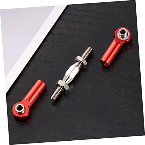 6pcs Adjustable Turnbuckle Rod Linkage Aluminum CNC Machined for Rc Car Easy to Install Scale for Upgrade - color: Red