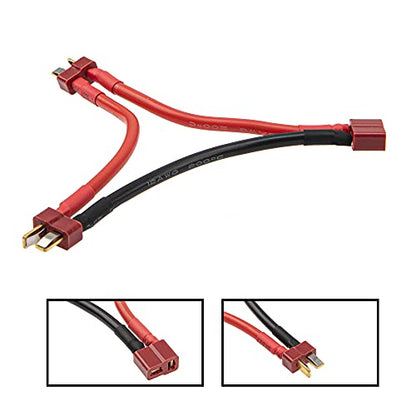 ShareGoo 12AWG 10cm T Plug Serial Series Connector & T Plug Parallel Y-Harness Adapter Silicone Wire for RC Multicopter Quadcopter Car