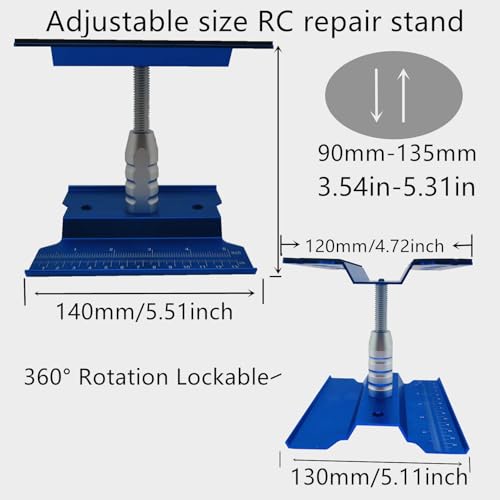 RC Car Repair Work Stand Repair Tool Set 360 Degree Rotation and 524PCS RC Screws Kit & RC Screwdrivers and Screws Pallet for 1/8 1/10 1/12 1/16 1/18 RC Crawler Truck Buggy Vehicle Scale Accessories