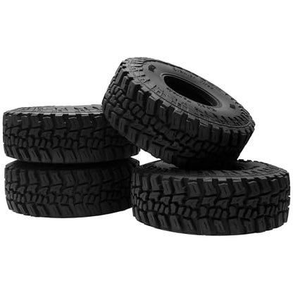 ShareGoo 4Pcs RC 1.9 Crawler Tires 1.9inch Rubber Tire 120x44mm w/Foam Inserts Compatible with Axial SCX10 II III Traxxas TRX4 Redcat Gen8 Gen7 1/10 RC Crawler Car (Style 1) - style: Style 1