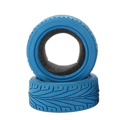 1/10 RC On-Road Car Tyres, 65mm Rubber RC Tire for 1/10 HSP Tamiya HPI Kyosho RC On Road Run-flating Car (Blue) - color: Blue