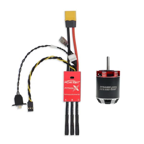 FURITEK Python X Brushed/BRUSHLESS ESC with DYNAMIK 380 Motor for 1/10 RC Crawlers - Remote Control Car, RC Cars Electronics Upgrade for 1/10 Scale Axial SCX10, FMS FCX10 (HELIDIRECT)