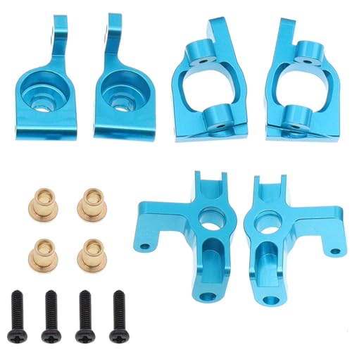 6PCS Metal Front Steering Cup&C seat&Rear Wheel hub Compatible with WLtoys Compatible with WLtoys 1/14 144010 144001 144002 1/12 124016 124017 124018 124019 RC Car Upgrade Parts (Blue) - color: Blue